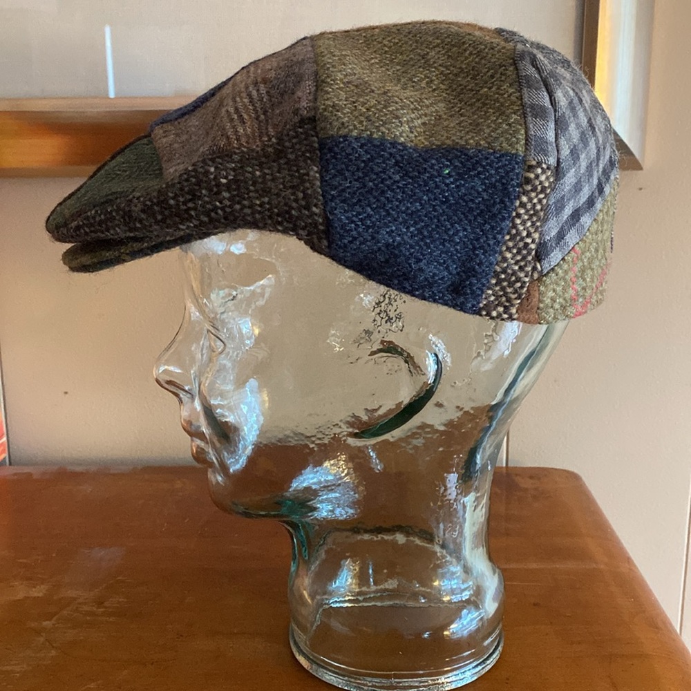 Hannah Hats Patchwork 100% Wool Vintage Newsboy Cap Ireland Size XXL